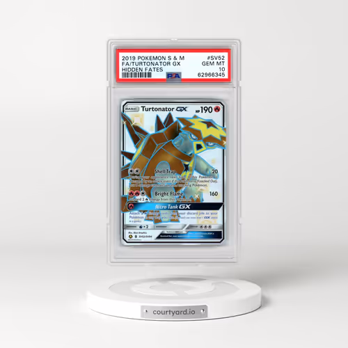 2019 Pokémon Sun & Moon Hidden Fates #SV52 Turtonator GX - Holo Full Art (PSA 10 GEM MINT)