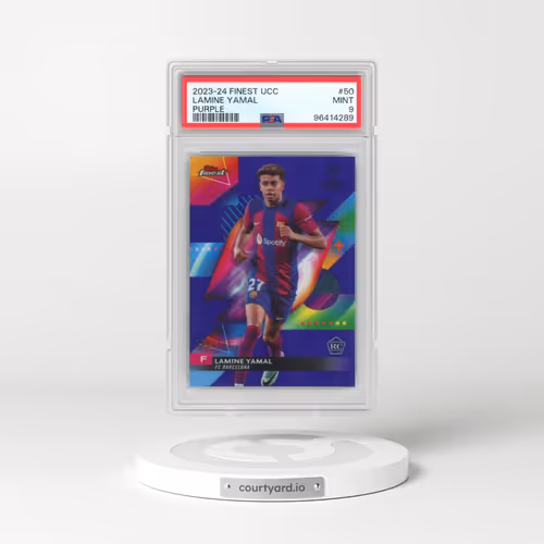2023-24 Topps Finest UEFA Club Competitions #50 Lamine Yamal - Purple Refractor (PSA 9 MINT)