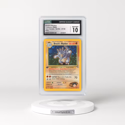 2000 Gym Heroes #2 Brock's Rhydon - 1st Edition Holo (CGC 10 GEM MINT)