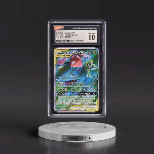 2018 Tag Bolt #096/095 Celebi & Venusaur GX - Super Rare Holo (CGC 10 GEM MINT)