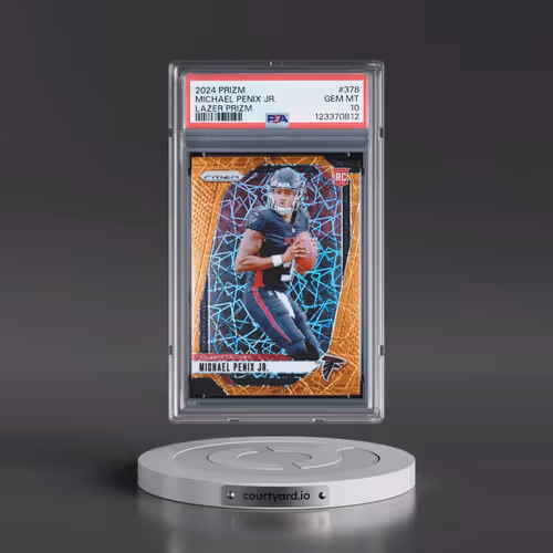 2024 Panini Prizm #378 Michael Penix Jr. - Lazer Prizm (PSA 10 GEM MINT)
