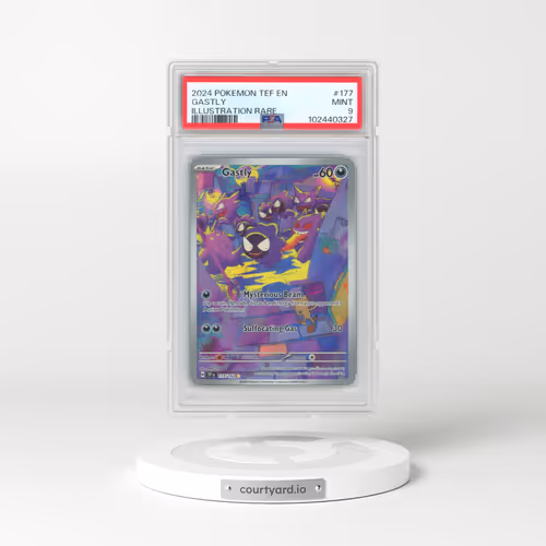 2024 Pokémon Tef EN-Temporal Forces #177 Gastly - Illustration Rare (PSA 9 MINT)