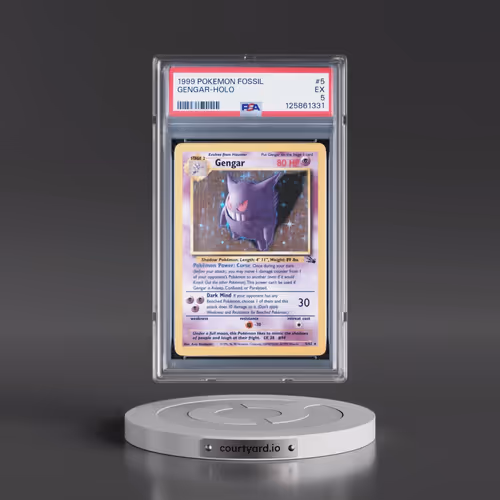1999 Pokémon Fossil #5 Gengar - Holo (PSA 5 EX)