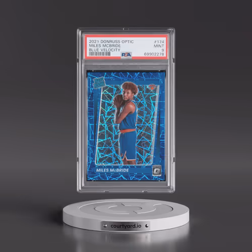 2021 Panini Donruss Optic #174 Miles McBride - Blue Velocity (PSA 9 MINT)
