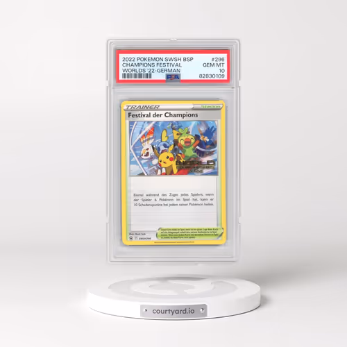 2022 Pokémon Swsh Black Star Promo #296 Champions Festival - World Championships 2022 (PSA 10 GEM MINT)