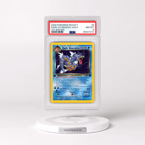 2000 Pokémon Rocket #8 Dark Gyarados - 1st Edition Holo (PSA 8 NM-MT)