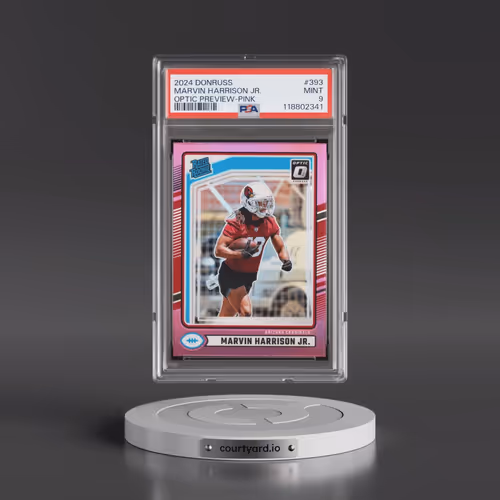 2024 Panini Donruss #393 Marvin Harrison Jr. - Optic Preview-Pink (PSA 9 MINT)