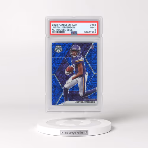 2020 Panini Mosaic #209 Justin Jefferson - No Huddle Blue (PSA 9 MINT)