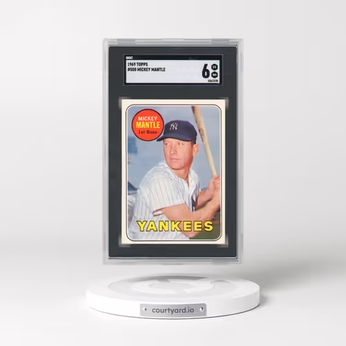 1969 Topps #500 Mickey Mantle - Last Name in Yellow (SGC 6 EX-MT)