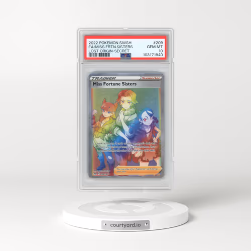 2022 Pokémon Sword & Shield Lost Origin #209 Miss Fortune Sisters - Full Art Secret (PSA 10 GEM MINT