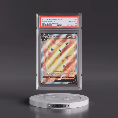 2022 Pokémon Sword & Shield Brilliant Stars #157 Pikachu V - Holo Full Art (PSA 10 GEM MINT)