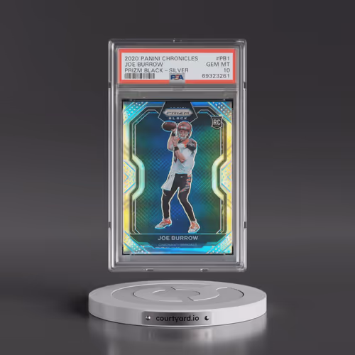 2020 Panini Chronicles Prizm Black #PB1 Joe Burrow - Silver (PSA 10 GEM MINT)