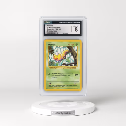 1999 Base Set #69/102 Weedle - Shadowless Shadowless (CGC 8 NM-MT)