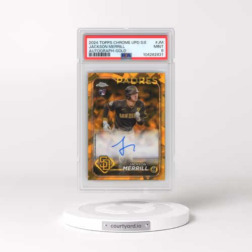2024 Topps Chrome Sapphire Update Series Chrome Sapphire Autographs #JM Jackson Merrill - Gold (PSA 9 MINT)
