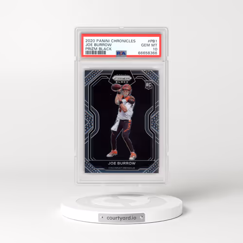 2020 Panini Chronicles Prizm Black #PB1 Joe Burrow (PSA 10 GEM MINT)