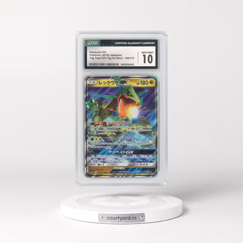 2019 Japanese Tag Team GX All Stars #100 Rayquaza GX - Full Art Holo (CGC 10 GEM MINT)