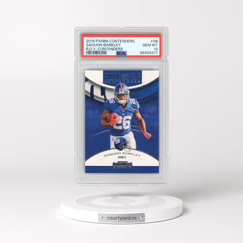 2018 Panini Contenders Rookie of the Year Contenders #SB Saquon Barkley (PSA 10 GEM MINT)