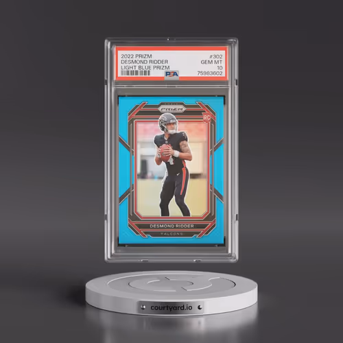 2022 Panini Prizm #302 Desmond Ridder - Light Blue Prizm (PSA 10 GEM MINT)