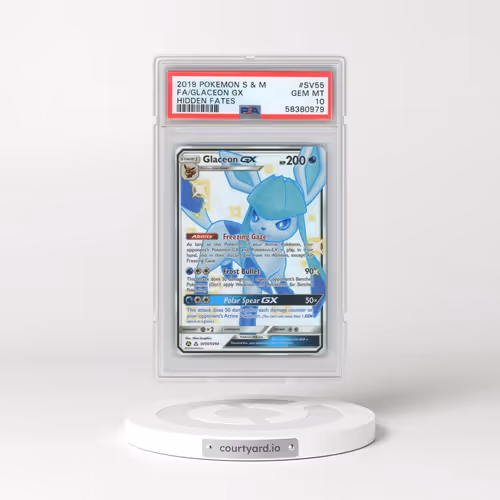 2019 Pokémon Sun & Moon Hidden Fates #SV55 Glaceon GX - Holo Full Art (PSA 10 GEM MINT)