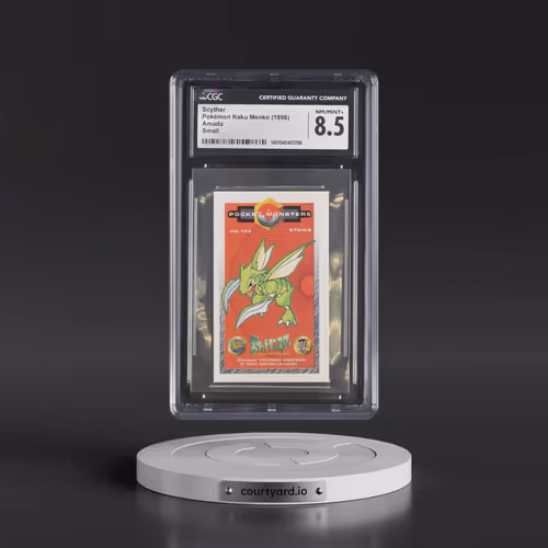 1998 Pokémon Kaku Menko (1998 Amada) - Japanese Scyther - Small (45MM x 74MM) (CGC 8.5 NM-MT+)