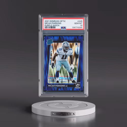 2021 Panini Donruss Optic #245 Micah Parsons - Purple Shock (PSA 10 GEM MINT)