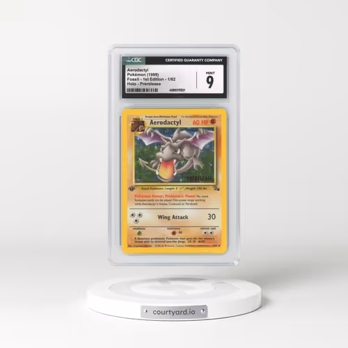 1999 Fossil #1 Aerodactyl - 1st Edition Holo Prerelease (CGC 9 MINT)