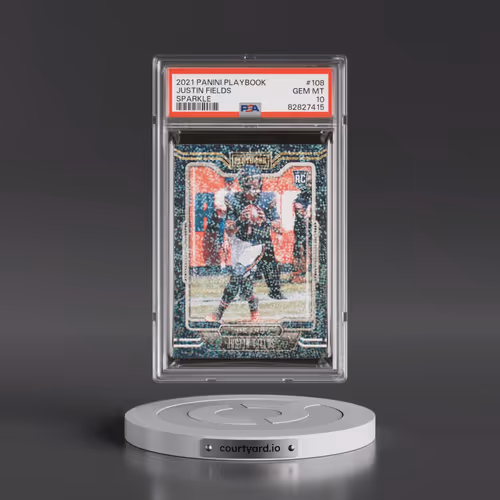 2021 Panini Playbook #108 Justin Fields - Sparkle (PSA 10 GEM MINT)