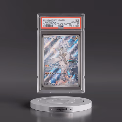 2025 Pokémon Jtg EN-Journey Together #167 N's Reshiram - Enhanced Booster Box Topper (PSA 10 GEM MIN