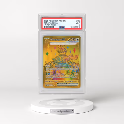 2025 Pokémon Pre EN-Prismatic Evolutions #180 Terapagos EX - Holo Hyper Rare (PSA 9 MINT)