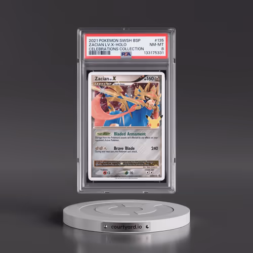 2021 Pokémon Swsh Black Star Promo #135 Zacian LV.X - Holo Celebrations Collection (PSA 8 NM-MT)
