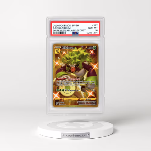 2020 Pokémon Sword & Shield Darkness Ablaze #197 Rillaboom - Full Art Secret (PSA 10 GEM MINT)
