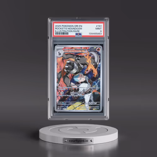 2025 Pokémon Dri EN-Destined Rivals #191 Team Rocket's Houndoom - Illustration Rare (PSA 9 MINT)