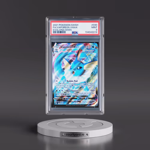 2021 Pokémon Sword & Shield Evolving Skies #030 Vaporeon Vmax - Full Art (PSA 9 MINT)