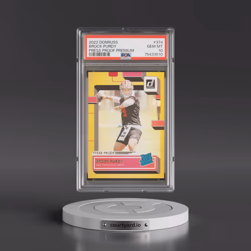 2022 Panini Donruss #374 Brock Purdy - Press Proof Premium (PSA 10 GEM MINT)