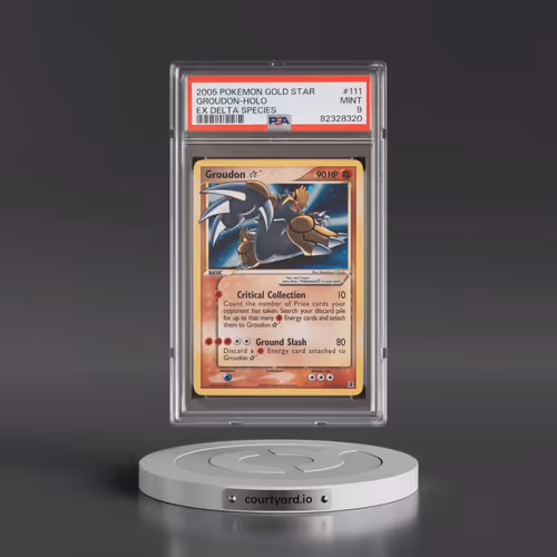 2005 Pokémon EX Delta Species #111 Groudon - Holo Gold Star (PSA 9 MINT)