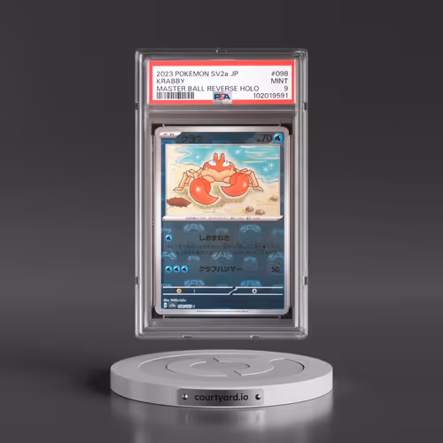 2023 Pokémon Sv2a-Pokemon 151 #098 Krabby - Reverse Holo Master Ball (PSA 9 MINT)