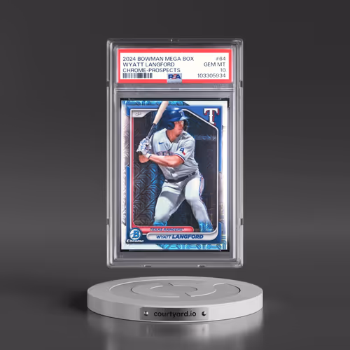 2024 Bowman Mega Box Chrome Prospects #64 Wyatt Langford (PSA 10 GEM MINT)