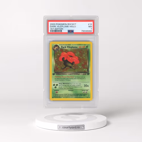 2000 Pokémon Rocket #13 Dark Vileplume - 1st Edition Holo (PSA 7 NM)