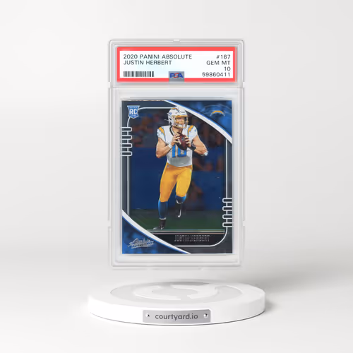 2020 Panini Absolute #167 Justin Herbert (PSA 10 GEM MINT)