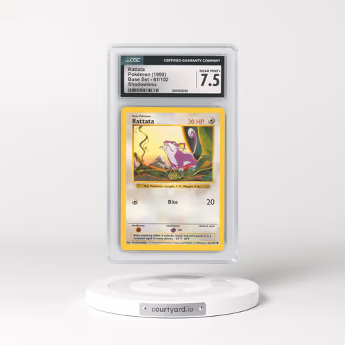 1999 Base Set #61/102 Rattata - Shadowless Shadowless (CGC 7.5 NM+)