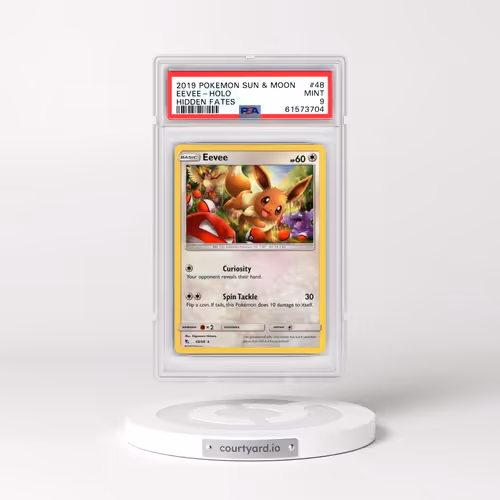 2019 Pokémon Sun & Moon Hidden Fates #48 Eevee - Holo (PSA 9 MINT)