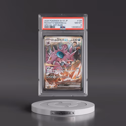 2025 Pokémon SV10-Glory of Team Rocket #126 Team Rocket's Nidoking EX - Holo Special Art Rare (PSA 8