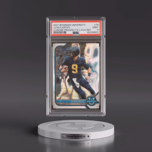 2021 Bowman University Chrome Prospects #79 JJ McCarthy - Lava Refractor (PSA 9 MINT)