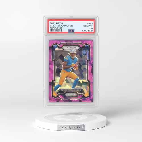 2023 Panini Prizm #353 Quentin Johnston - Purple Ice (PSA 10 GEM MINT)