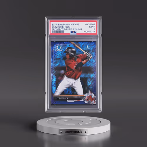 2017 Bowman Chrome Prospects #BCP207 Jazz Chisholm - Purple Shimmer (PSA 9 MINT)
