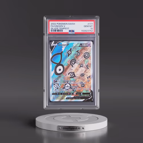 2022 Pokémon Sword & Shield Silver Tempest #177 Unown V - Holo Full Art (PSA 10 GEM MINT)