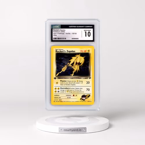 2000 Gym Challenge #15/132 Rocket's Zapdos - 1st Edition Holo (CGC 10 GEM MINT)