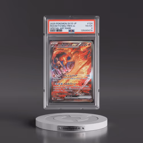 2025 Pokémon SV10-Glory of Team Rocket #124 Team Rocket's Moltres EX - Holo Special Art Rare (PSA 4