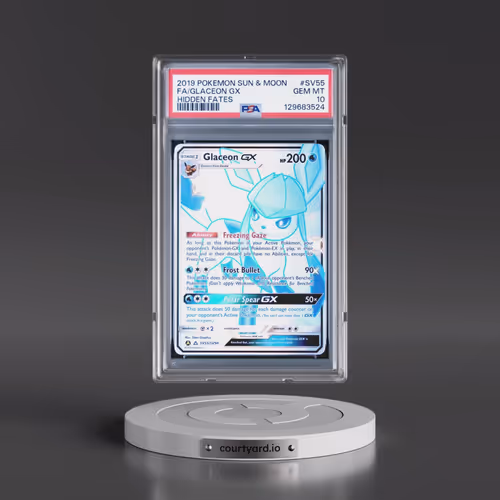 2019 Pokémon Sun & Moon Hidden Fates #SV55 Glaceon GX - Holo Full Art (PSA 10 GEM MINT)