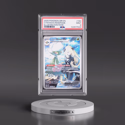 2025 Pokémon Dri EN-Destined Rivals #184 Cynthia's Roserade - Illustration Rare (PSA 9 MINT)